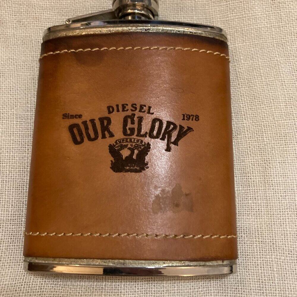 Diesel Leather & Stainless Steel Flask "Our Glory"